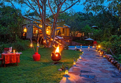 Serengeti Migration Camp central guest area kopje rocky outcrops acacia trees Tanzania