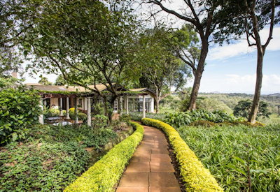 Gibb's Farm walkway organic gardens coffee estate Ngorongoro Tanzania