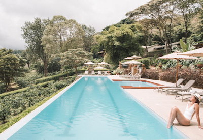 Gibb's Farm amazing swimming pool Ngorongoro Conservation Area Karatu Tanzania