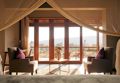 Kitela Lodge views surrounding farmlands coffee plantation Ngorongoro highlands Tanzania