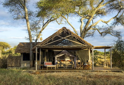 Kuro Tarangire family tent two-bedroom sitting area Tarangire National Park Tanzania