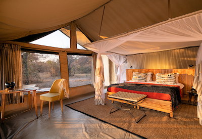 Kwihala Camp large spacious tented suite double twin mosquito netting Ruaha Tanzania