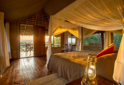 Lake Burunge Tented Camp beautifully appointed tented suite raised platform Tarangire Tanzania