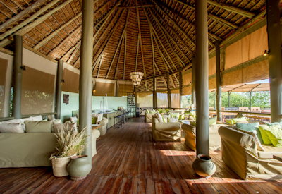 Lake Burunge Tented Camp thatched lounge terrace Lake Burunge views Tarangire Tanzania