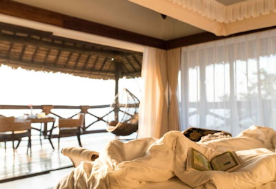 Lake Manyara Kilimamoja Lodge thatched suite private deck Lake Manyara views Tanzania