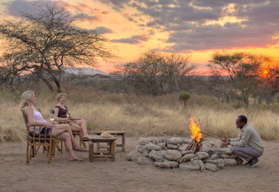 Little Oliver's Camp sundowners floodplain Tarangire National Park Tanzania Asilia