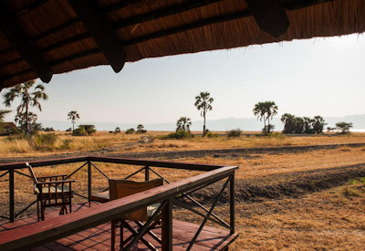 Maramboi Tented Camp Lake Manyara distance Rift Valley wildebeest flamingos Tanzania