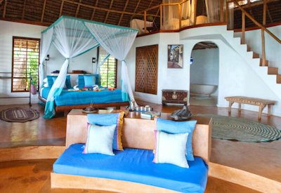 Matemwe Lodge beach bungalow private veranda hammock Indian Ocean views Zanzibar
