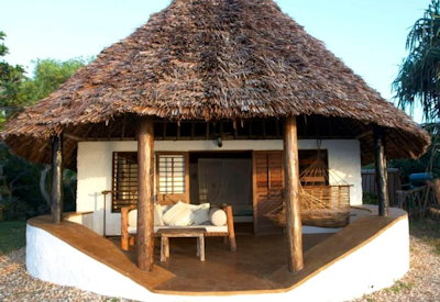 Matemwe Lodge thatched luxury bungalow Asilia Africa Zanzibar Tanzania