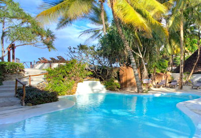 Matemwe Lodge multi-level swimming pool Indian Ocean views Zanzibar Tanzania