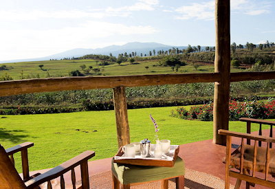 Ngorongoro Farm House views coffee plantation Oldeani volcano Ngorongoro Tanzania