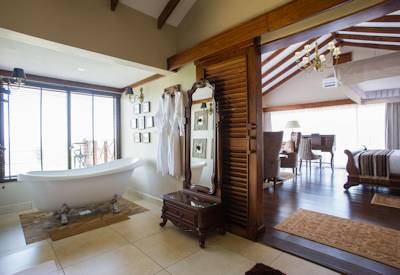 Ngorongoro Oldeani Mountain Lodge romantic en-suite bathroom views Oldeani Tanzania