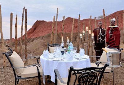 Ngorongoro Oldeani Mountain Lodge bush ravine private candle-lit dinner Tanzania