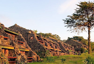 Ngorongoro Serena Safari Lodge 75 rooms Kimba Suite liana-hung trees walkways Tanzania