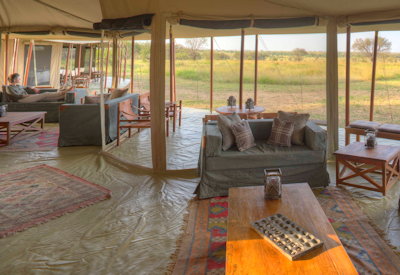 Olakira Migration Camp main mess tent lounge bar dining Serengeti Tanzania