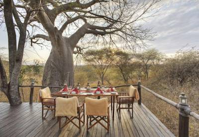 Oliver's Camp outdoor alfresco home-cooked dining Tarangire National Park Tanzania