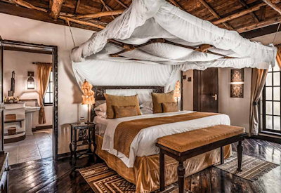 The Palms Zanzibar 140m² villa bedroom king bed Indian Ocean views Tanzania