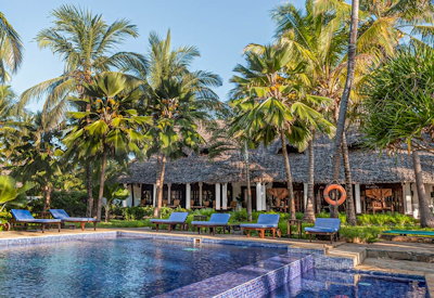The Palms Zanzibar infinity pool Indian Ocean views Bwejuu beach Tanzania