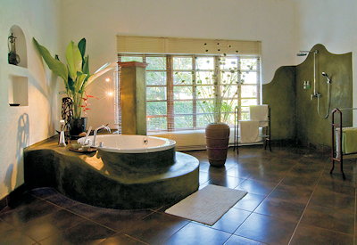 Plantation Lodge large shower en-suite bathroom Ngorongoro Conservation Area Tanzania
