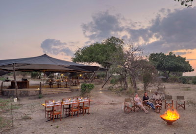 Roho ya Selous intimate tented camp peninsula Lake Nzerakera Selous Game Reserve Tanzania