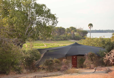 Lake Nzerakera views Roho ya Selous tented camp Selous Game Reserve Tanzania