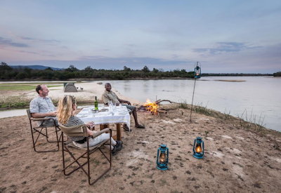 Sand Rivers Selous sundowner boat cruise Rufiji River Selous Game Reserve Tanzania