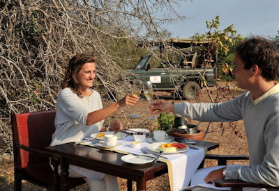 Selous Serena Camp classic bush breakfast Rufiji River Selous Game Reserve Tanzania