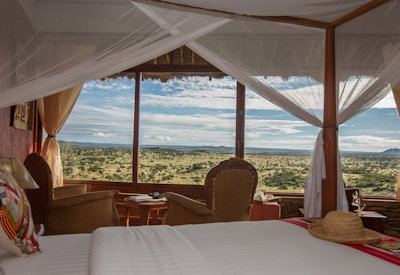 Serengeti Simba Lodge thatched safari suite private deck Serengeti views Tanzania