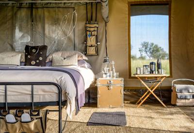 Singita Explorer Tented Camp luxury canvas tent private deck en-suite Grumeti Tanzania