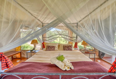 Mbali Mbali Tarangire River Camp beautiful bedroom Mount Meru Kilimanjaro views Tanzania