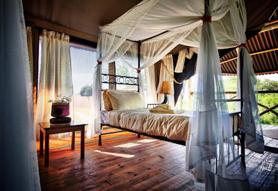 Mbali Mbali Tarangire River Camp thatched canvas suite solar hot water Tarangire Tanzania