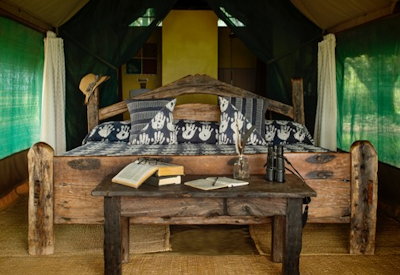 Tarangire Safari Lodge tented suite Zanzibar furniture picture windows savannah views Tanzania