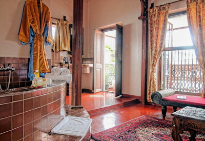 Zanzibar Palace Hotel large en-suite bathroom air conditioning minibar Stone Town Zanzibar