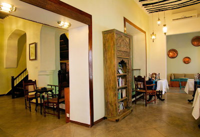 Zanzibar Palace Hotel central guest area air-conditioned reception lounge bar Tanzania