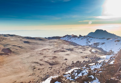 Kilimanjaro Rongai Route summit night Uhuru Peak 5895m glacier views Tanzania