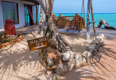 Zanzibar beach spa outdoor massage treatment Indian Ocean Tanzania wellness