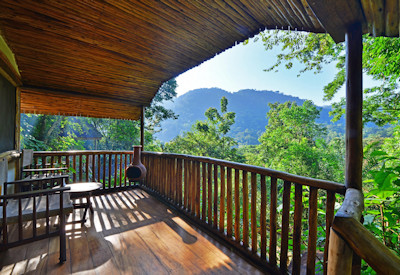 Buhoma Lodge private veranda forest canopy views Bwindi Impenetrable Uganda