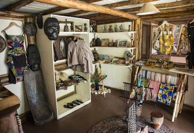 Buhoma Lodge curio shop handcrafted local heritage items Bwindi Uganda