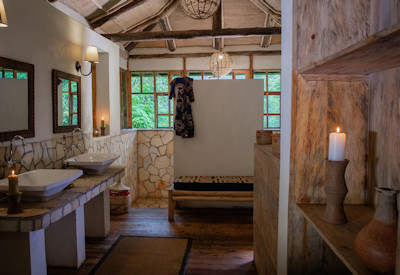 Volcanoes Bwindi Lodge en-suite double vanity Bwindi Impenetrable Forest Uganda