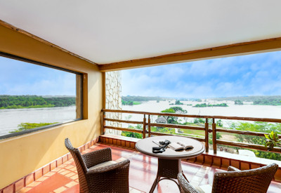 Chobe Safari Lodge balcony Nile River views standard room Murchison Falls Uganda