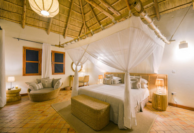 Elephant Plains Lodge large en-suite cottage Lake Kikorongo views Uganda