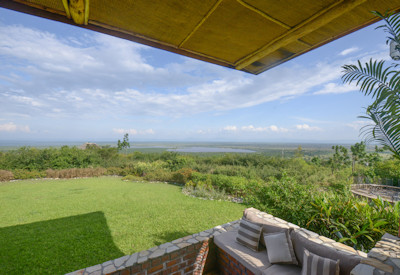 Elephant Plains Lodge manicured lawns nature trail Lake George Uganda