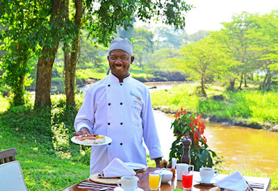 Ishasha Wilderness Camp bush lunch Ntungwe River banks Queen Elizabeth Uganda