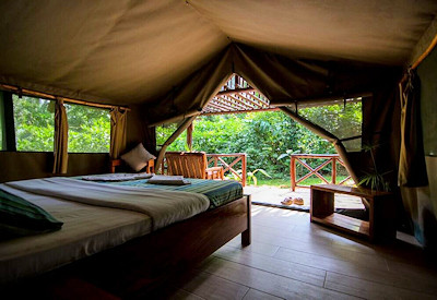 Kibale Forest Camp en-suite tented suite twin double bed Kibale Uganda