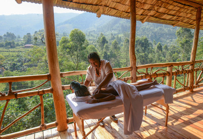Mahogany Springs Lodge Gorilla Trekking warm-down massage spa Bwindi Uganda