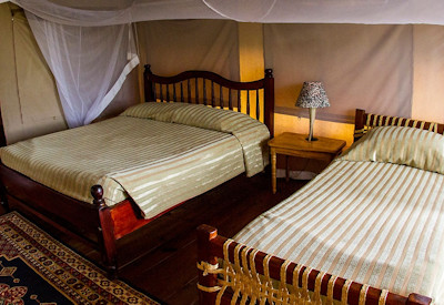 Mantana's Lake Mburo Camp family-friendly tented suite platform verandah Uganda