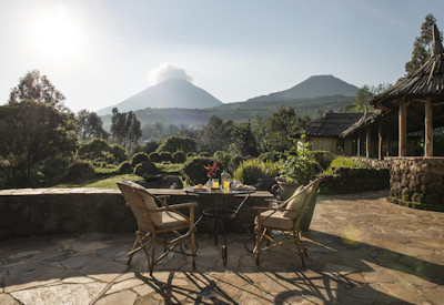 Mount Gahinga Lodge Mount Gahinga volcano views Virunga Mountains Uganda