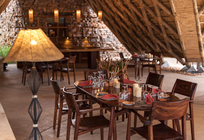 Nile Safari Lodge central guest area dining à la carte menu Murchison Falls Uganda