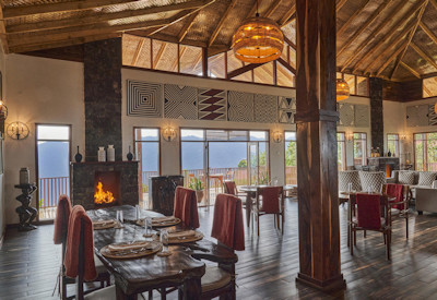 Nkuringo Bwindi Gorilla Lodge restaurant elegance Mylika Bar Bwindi Uganda