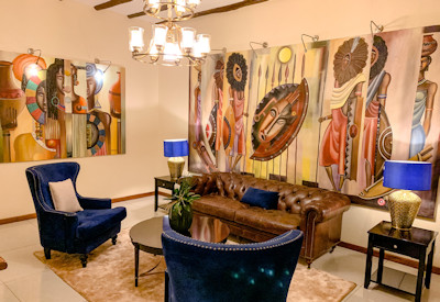 Hotel No.5 gift shop handcrafted Ugandan jewellery curios lounge Entebbe Uganda